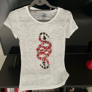 Italian Peacock Blue Snake Tee Shirt